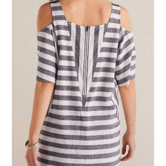 Soft Surroundings Sunset Tunic Cold Shoulder Striped Linen Blend Womens Size 1X - Picture 3 of 6
